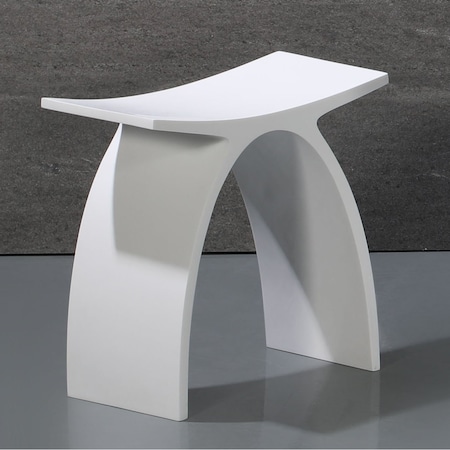 Alfi Brand Arched White Matte Solid Surface Resin Bathroom / Shower Stool ABST77